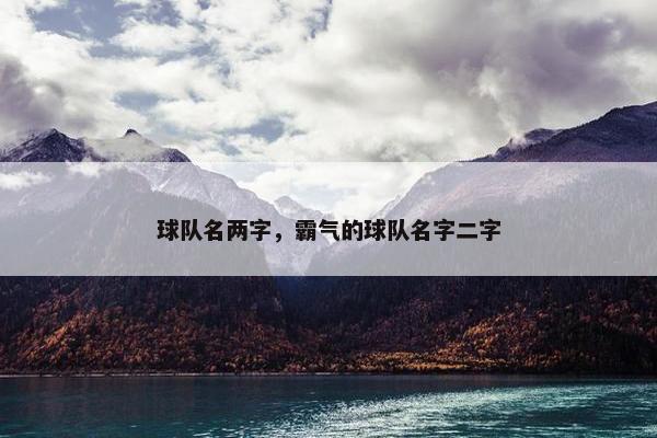 球队名两字，霸气的球队名字二字