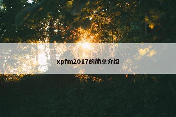 xpfm2017的简单介绍