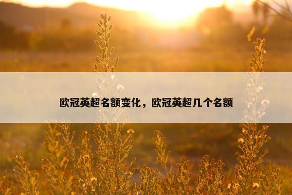 欧冠英超名额变化，欧冠英超几个名额